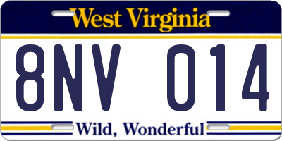 WV license plate 8NV014