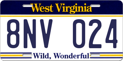 WV license plate 8NV024