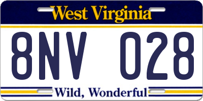 WV license plate 8NV028