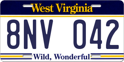 WV license plate 8NV042