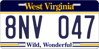 WV license plate 8NV047