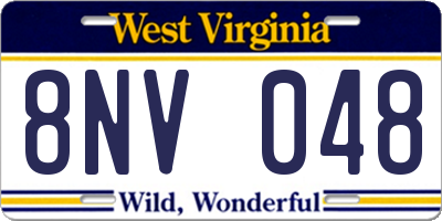 WV license plate 8NV048