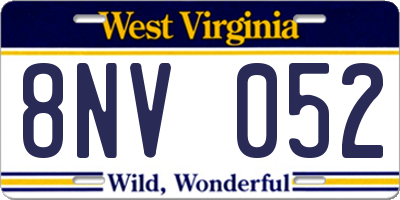 WV license plate 8NV052