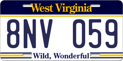 WV license plate 8NV059