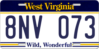 WV license plate 8NV073