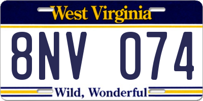 WV license plate 8NV074