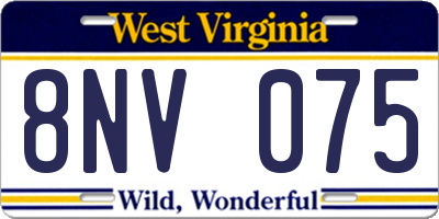 WV license plate 8NV075