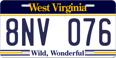 WV license plate 8NV076