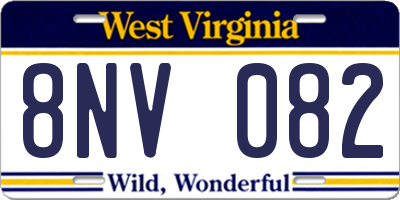 WV license plate 8NV082