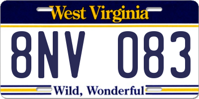 WV license plate 8NV083