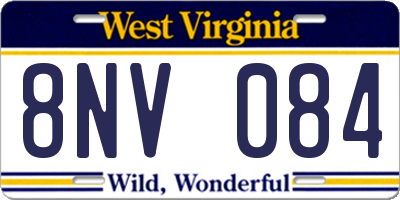 WV license plate 8NV084