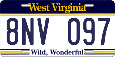 WV license plate 8NV097