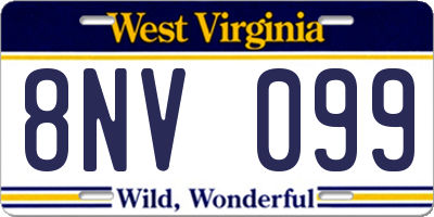 WV license plate 8NV099