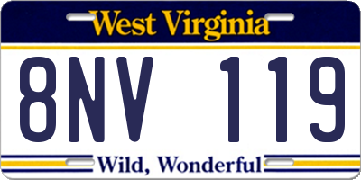 WV license plate 8NV119