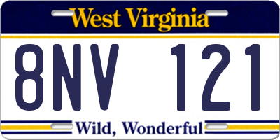 WV license plate 8NV121