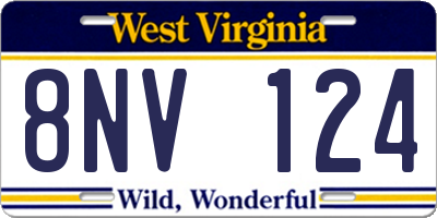 WV license plate 8NV124