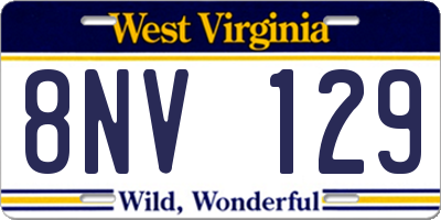 WV license plate 8NV129