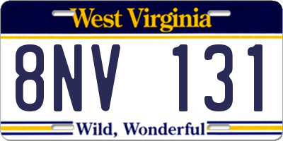 WV license plate 8NV131