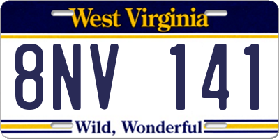 WV license plate 8NV141