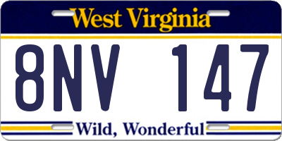 WV license plate 8NV147