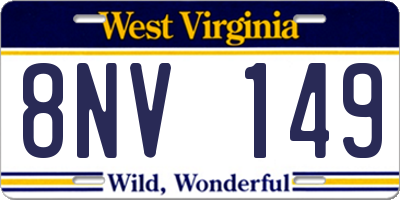 WV license plate 8NV149