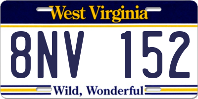 WV license plate 8NV152