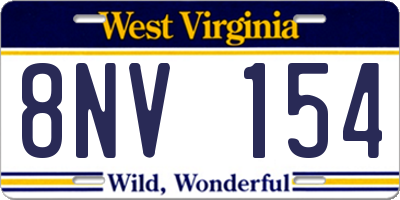 WV license plate 8NV154