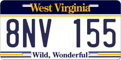 WV license plate 8NV155