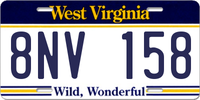 WV license plate 8NV158