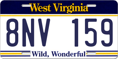 WV license plate 8NV159