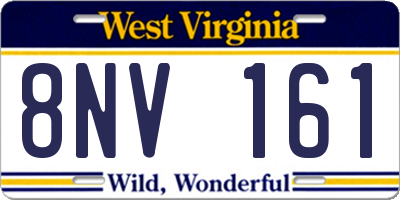 WV license plate 8NV161