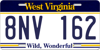 WV license plate 8NV162