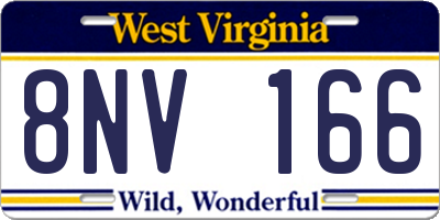 WV license plate 8NV166