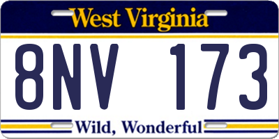 WV license plate 8NV173