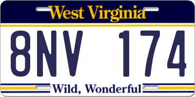 WV license plate 8NV174