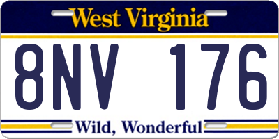 WV license plate 8NV176