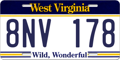 WV license plate 8NV178