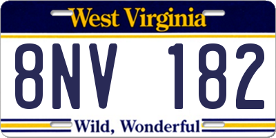 WV license plate 8NV182