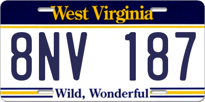 WV license plate 8NV187