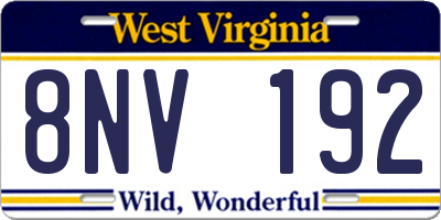 WV license plate 8NV192
