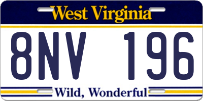 WV license plate 8NV196