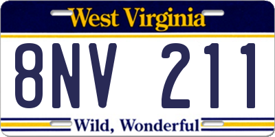 WV license plate 8NV211