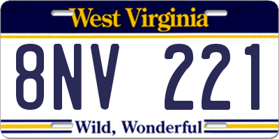 WV license plate 8NV221