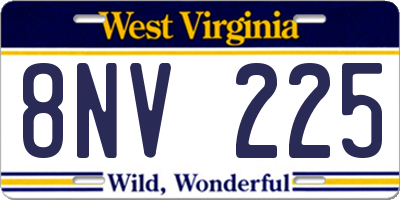 WV license plate 8NV225