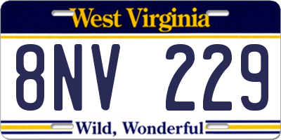 WV license plate 8NV229