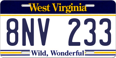 WV license plate 8NV233