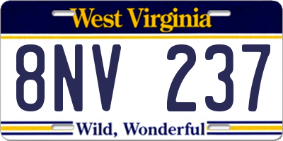 WV license plate 8NV237