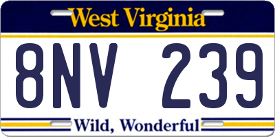 WV license plate 8NV239