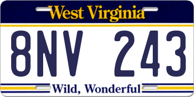 WV license plate 8NV243