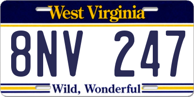 WV license plate 8NV247
